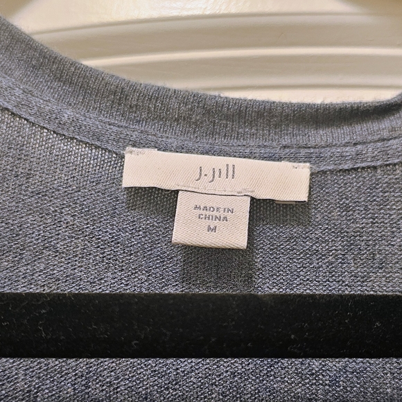 J.Jill Blue Heather Long Cardigan Sweater Size M Cotton Rayon Button Front - Picture 6 of 6